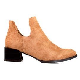 Beige Damenstiefel mit geschnittenem Daszyński braun