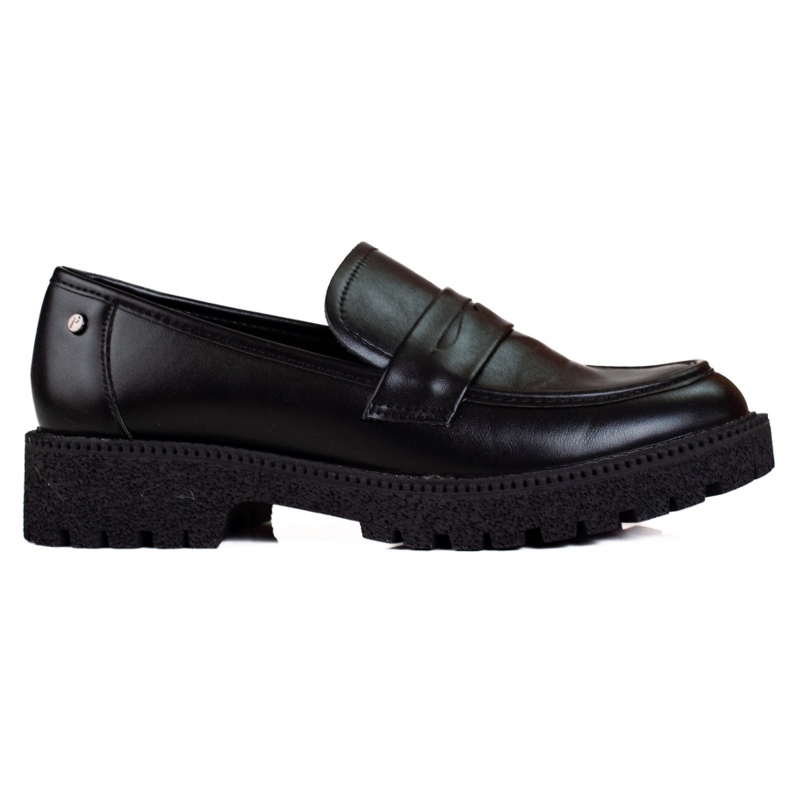 W. Potocki Klassischer Damen-Mokassin auf dicker Potocki-Sohle schwarz