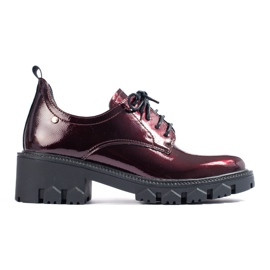 W. Potocki Lackierte Damenschuhe mit Schnürung Potocki rot