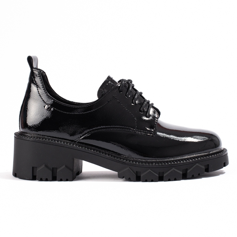 W. Potocki Lackierte Damenschuhe mit Schnürung Potocki schwarz