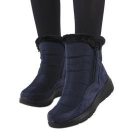 Azmarin marineblaue gesteppte Schneestiefel