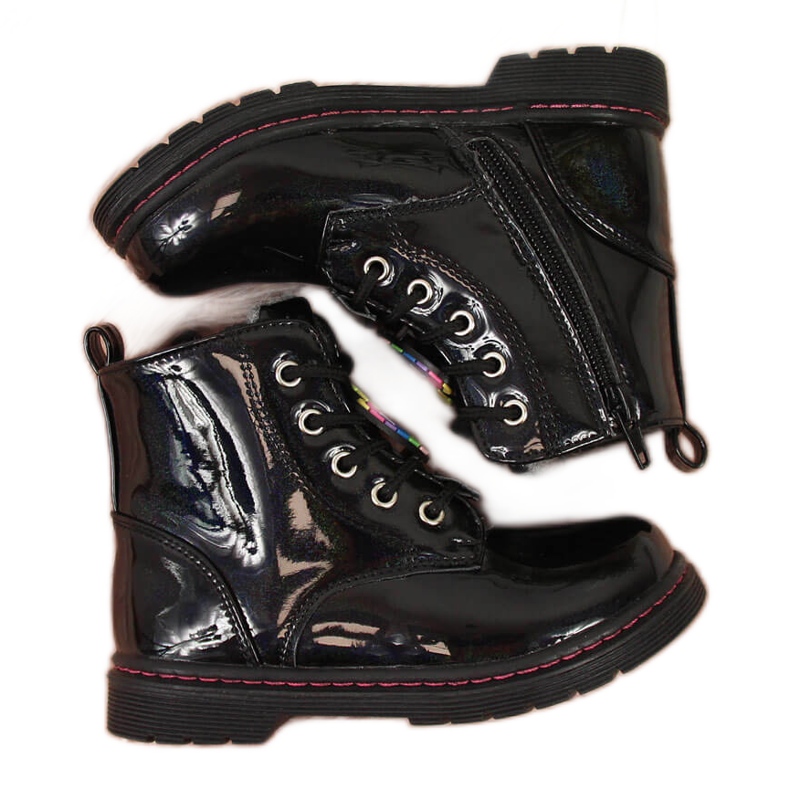 Schwarze Miss❤E-Stiefel für Mädchen, isoliert mit Schafwolle