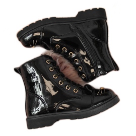 Schwarze Miss❤E isolierte Stiefel mit Ohren für Mädchen