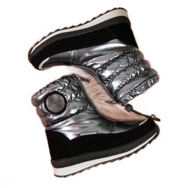 BM Schneestiefel für Mädchen wasserdicht silber Miss schwarz