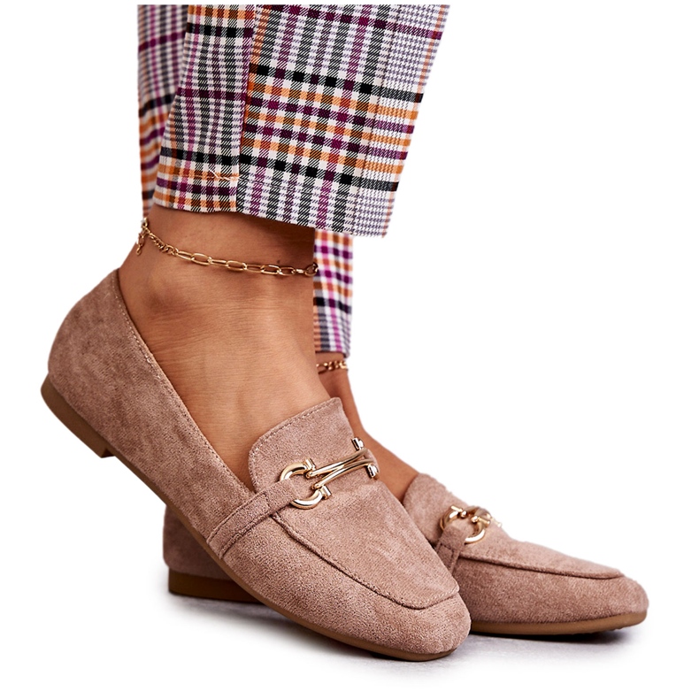 FB2 Klassische Loafer aus dunkelbeigem Wildleder Roddie