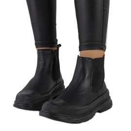 Schwarze Chelsea Boots aus Kunstleder von Loree