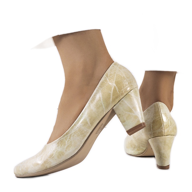 Beige klassische Bond-Pumps
