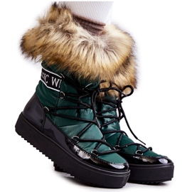 FM1 Schneestiefel zum Schnüren für Damen Grün Santero