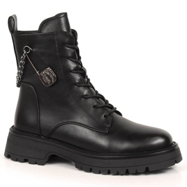 Schwarze isolierte Stiefel Damenstiefel schwarz Filippo PAW372