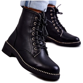 PG1 Damenstiefel mit Nieten Schwarz Rostill