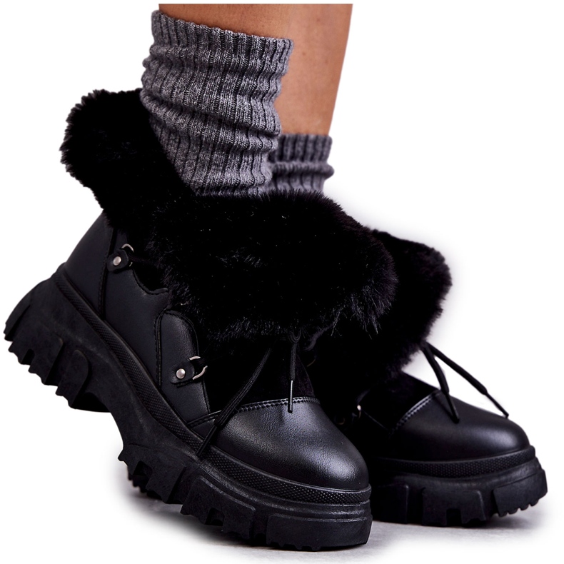 Schwarz Charles schwarze warme Stiefel