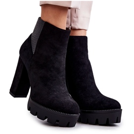 PG1 Damen Wildleder High Heel Stiefel Schwarz Maricruz