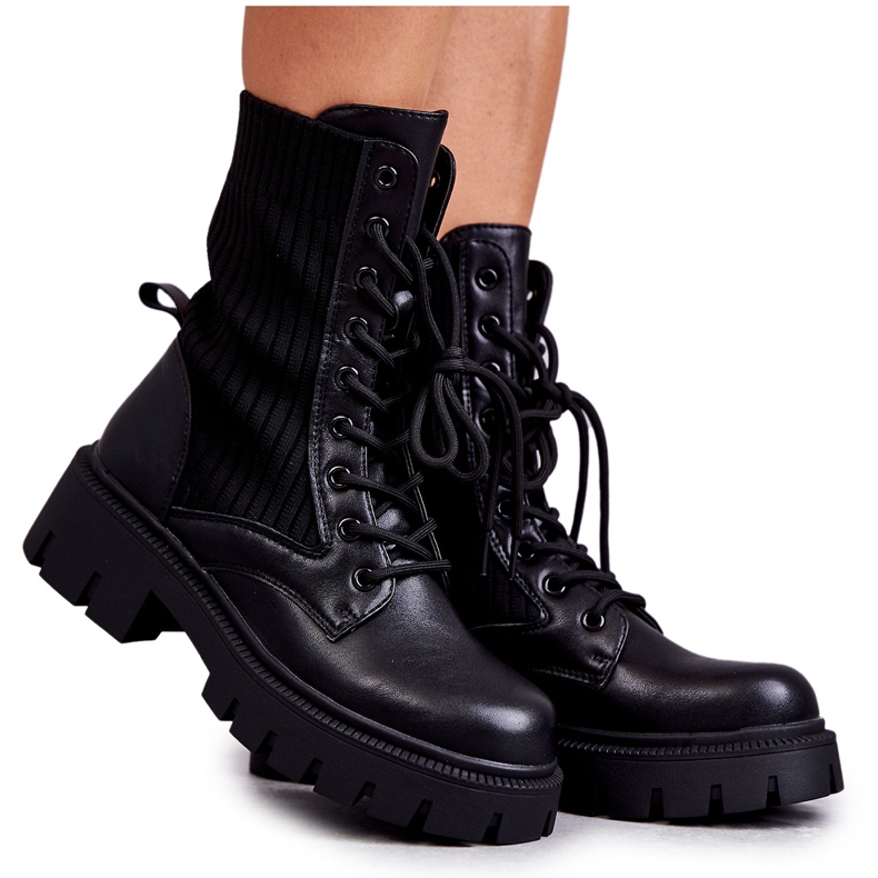 FS1 Arbeiterstiefel für Damen mit Socken Schwarz Abigail