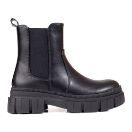 Chelsea-Stiefel für Damen auf der Shelovet-Plattform schwarz