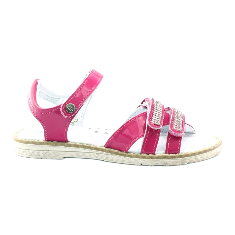 Bartek Mädchen aus Ledersandalen mit Zirkonen 86161 Pink rosa