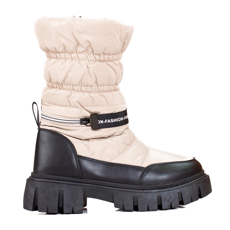 Beige Schneestiefel von Shelovet für Damen braun