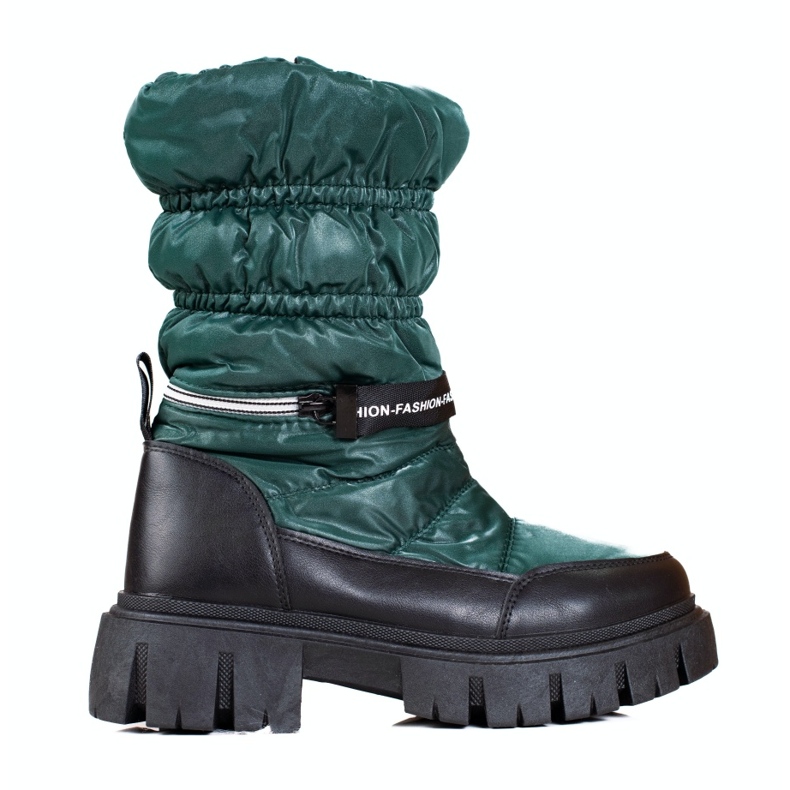 Grüne Shelovet-Schneestiefel für Damen schwarz