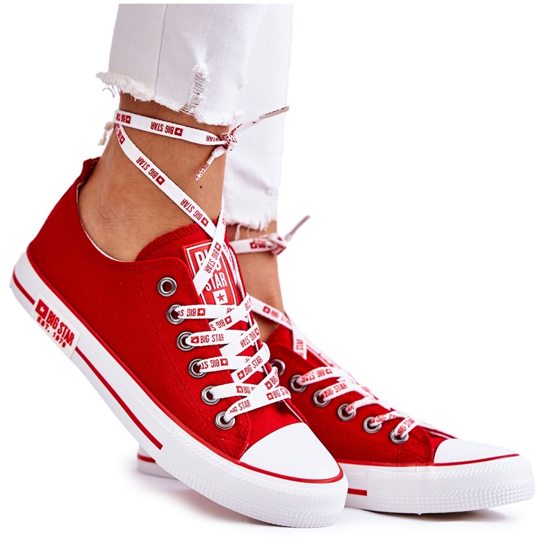 Damen Material Sneakers Big Star KK274104 Rot