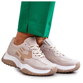 Vinceza Beigefarbene Sportschuhe zum Schnüren für Damen braun