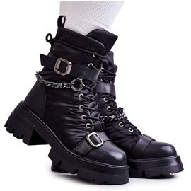 Damen Schneestiefel mit Kette GOE KK2N4018 Schwarz