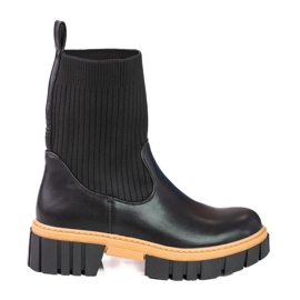 Schwarze Shelovet Damenstiefel mit flexiblem Obermaterial