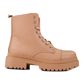 Shelovet beige Schnürstiefel für Damen