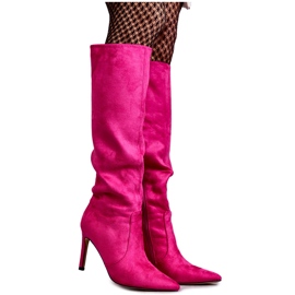 FS1 Wildleder Rosa Carite Stiefel Auf High Heel