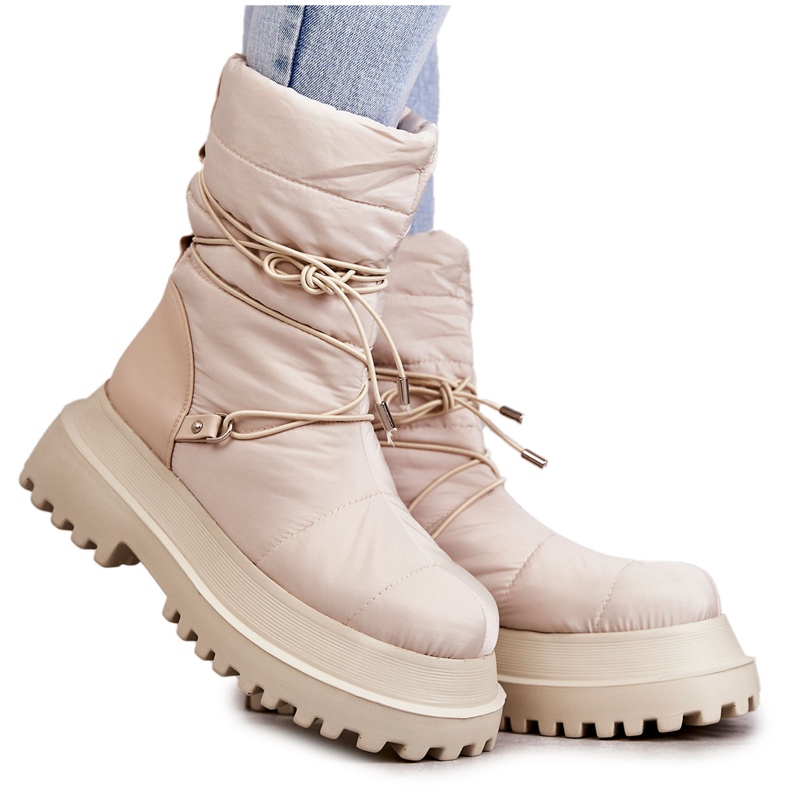FS1 Schneestiefel für Damen auf der beigefarbenen Lilou-Plattform