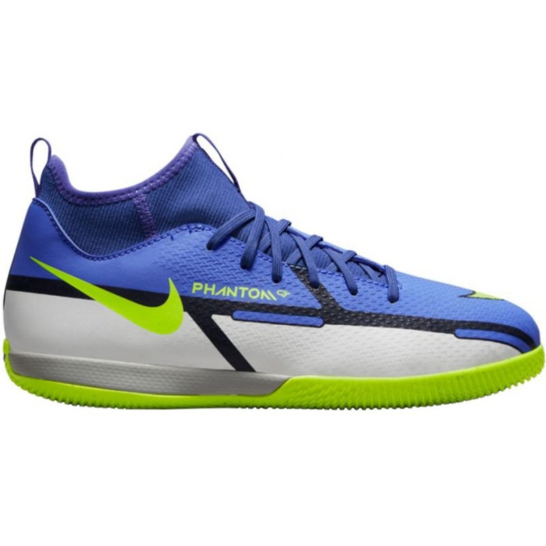 Nike Phantom GT2 Academy Df Ic Jr DC0815 570 Fußballschuhe weiß, blau, gelb, mehrfarbig blau