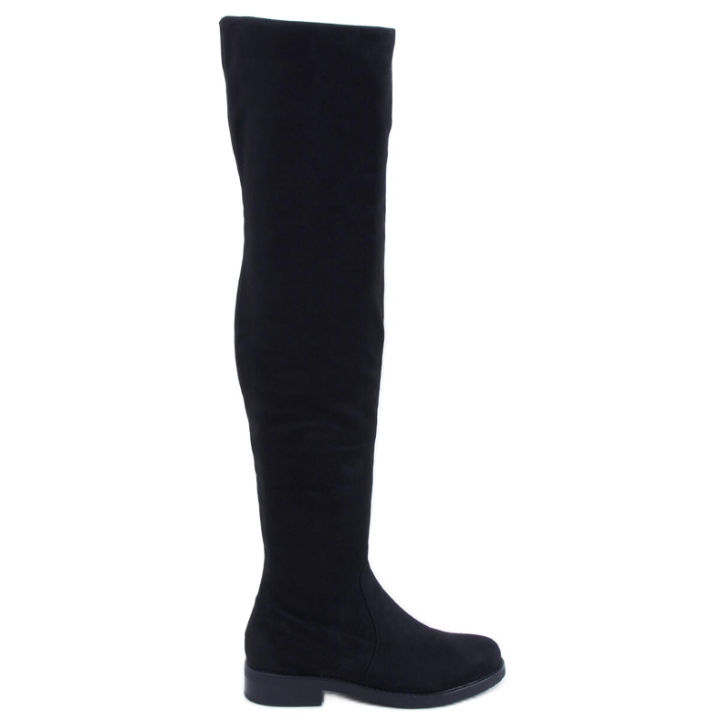 Flache Overknee-Stiefel Colleen Black schwarz