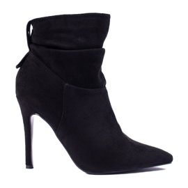 W. Potocki Elegante Damenstiefel auf einem Potocki High Heel schwarz