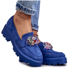 Vinceza Damenschuhe aus Wildleder mit blauer Britt-Dekoration