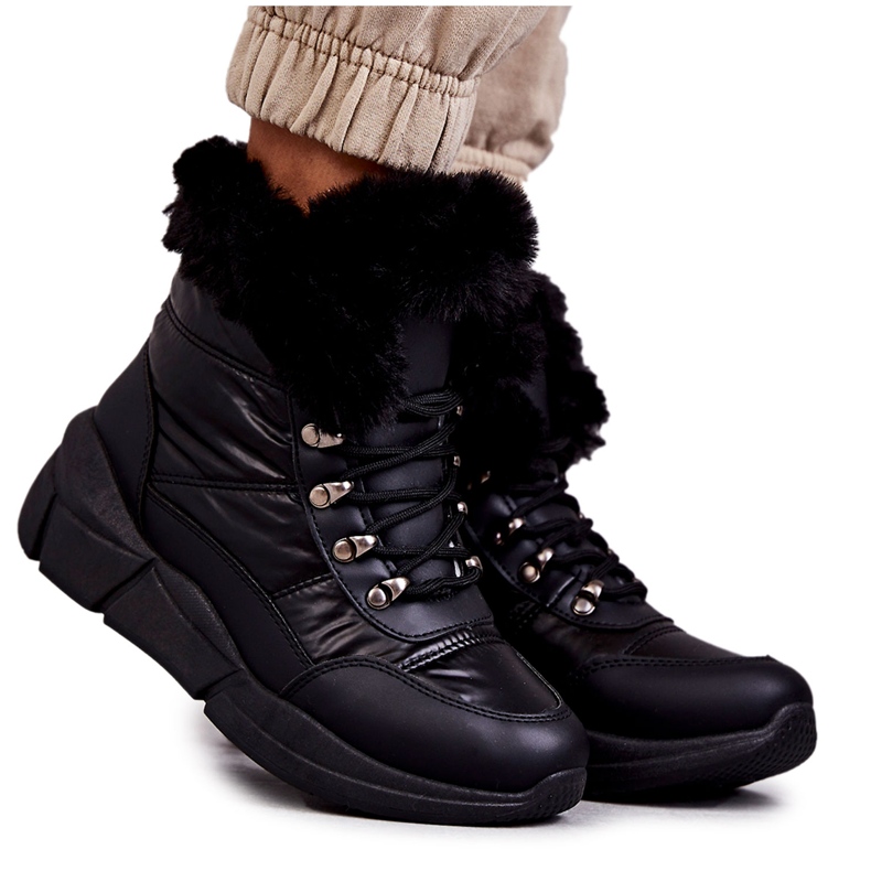 PE1 Schneestiefel zum Schnüren für Damen Schwarz Anna