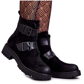 Wildleder Damenstiefel mit Reißverschluss Black Gritta schwarz