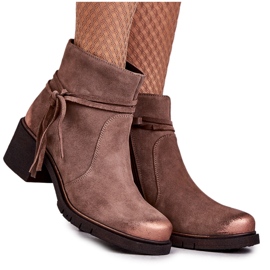 Damen Wildlederstiefeletten Maciejka 05720-14 Hellbraun