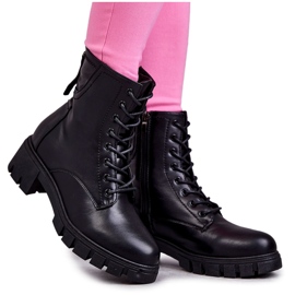 Vinceza Lederstiefel auf schwarzem Tonje-Reißverschluss