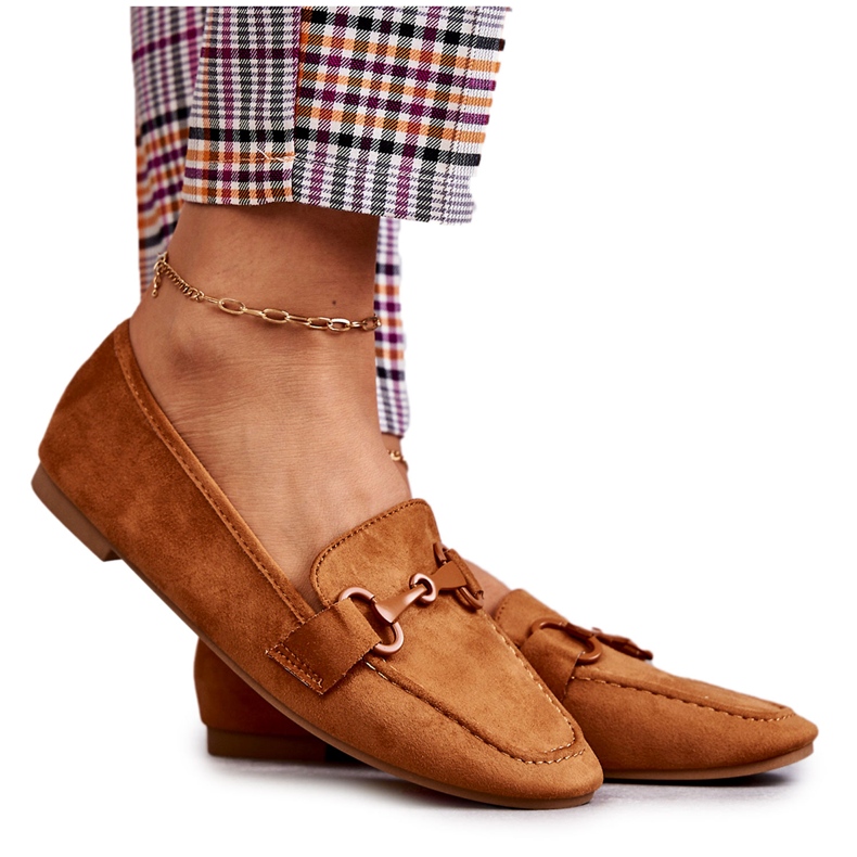 Wildleder-Loafer mit Camel Santi-Dekoration braun