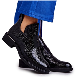 Vinceza Lackierte Stiefel mit Ausschnitten auf einem flachen Absatz Black Eunice schwarz