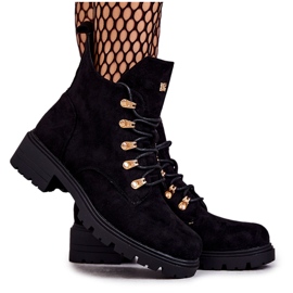 S.Barski Klassische schwarze Telma-Stiefel aus Wildleder für Damen