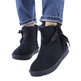 Marineblaue Schneestiefel mit Lachance-Schleife