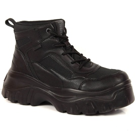 Schwarze Big Star KK274371 Damen-Plateaustiefel