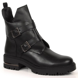 Schwarze isolierte Damenstiefel mit Schnallen Sergio Leone