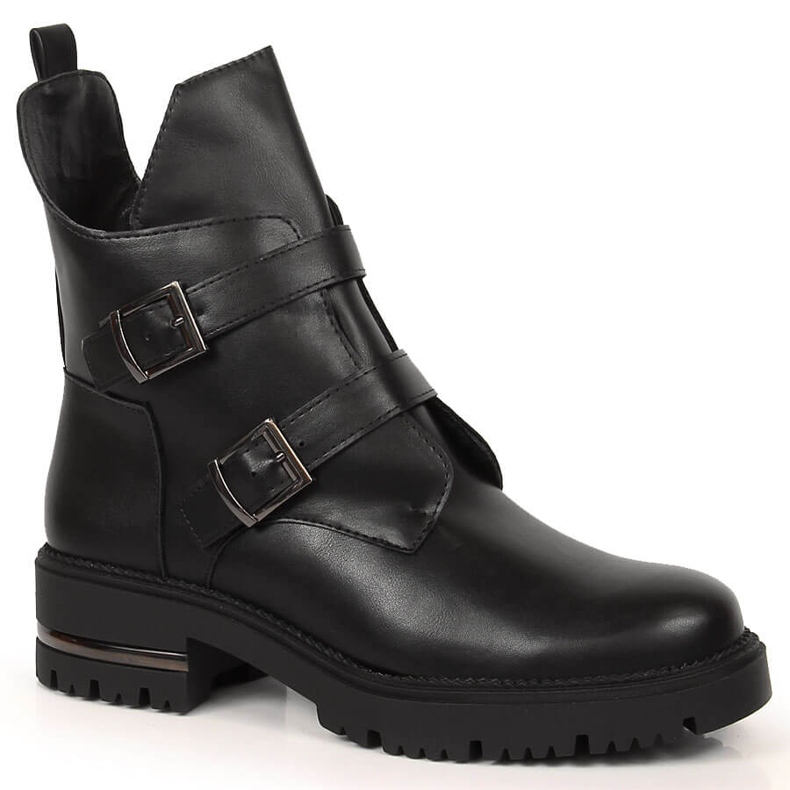 Schwarze isolierte Damenstiefel mit Schnallen Sergio Leone