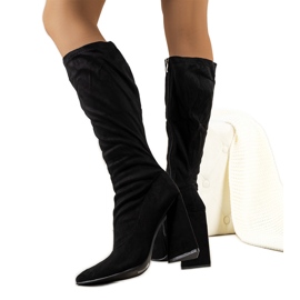 PA1 Schwarze Stiefel mit hohem Absatz von Teles