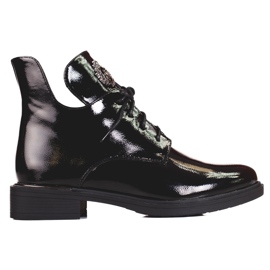 Shelovet Damenstiefel mit Ausschnitt schwarz