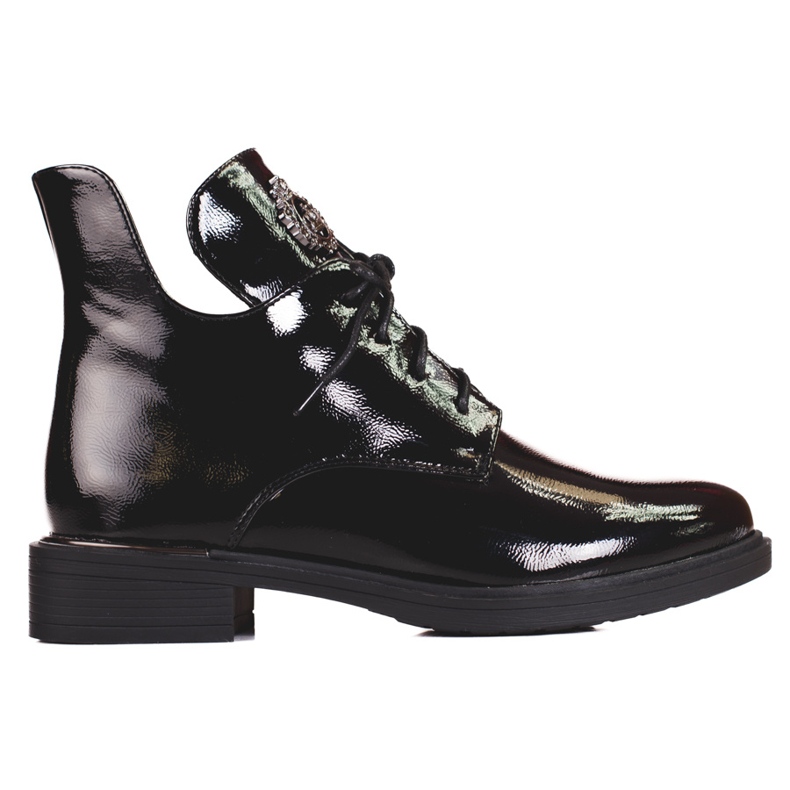 Shelovet Damenstiefel mit Ausschnitt schwarz