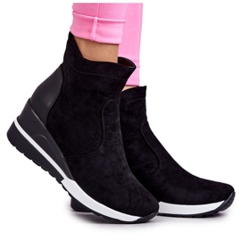 Vinceza Schwarze Turnschuhe Rita mit Keilabsatz