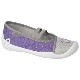 Befado Kinderschuhe 116Y314 violett silber- grau