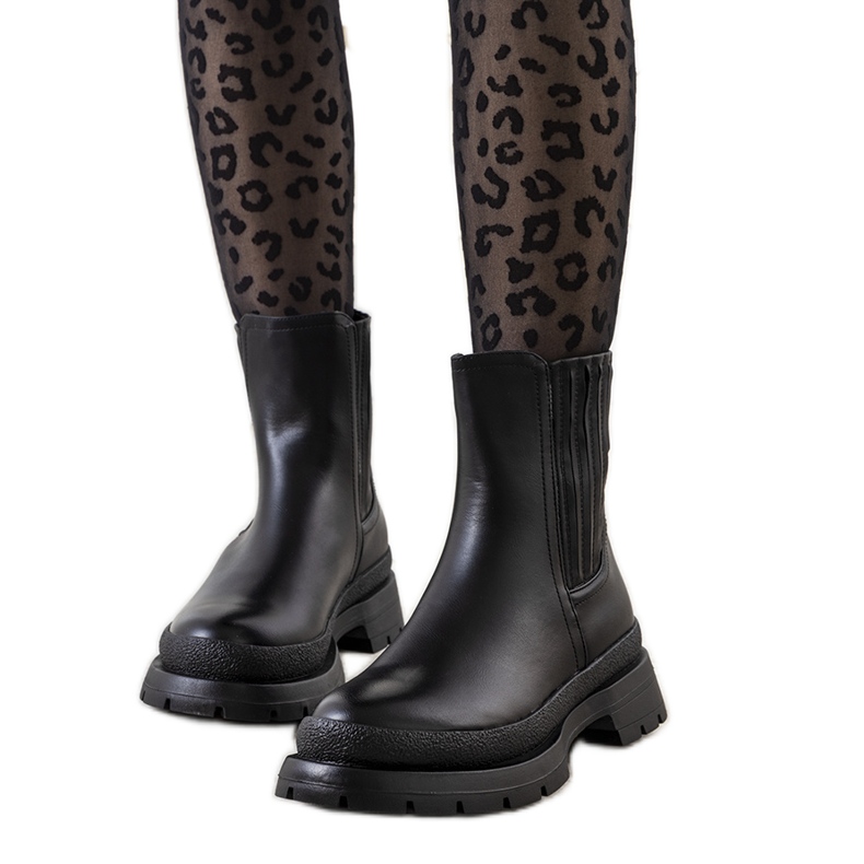 Schwarze Frei-Stiefel für Damen