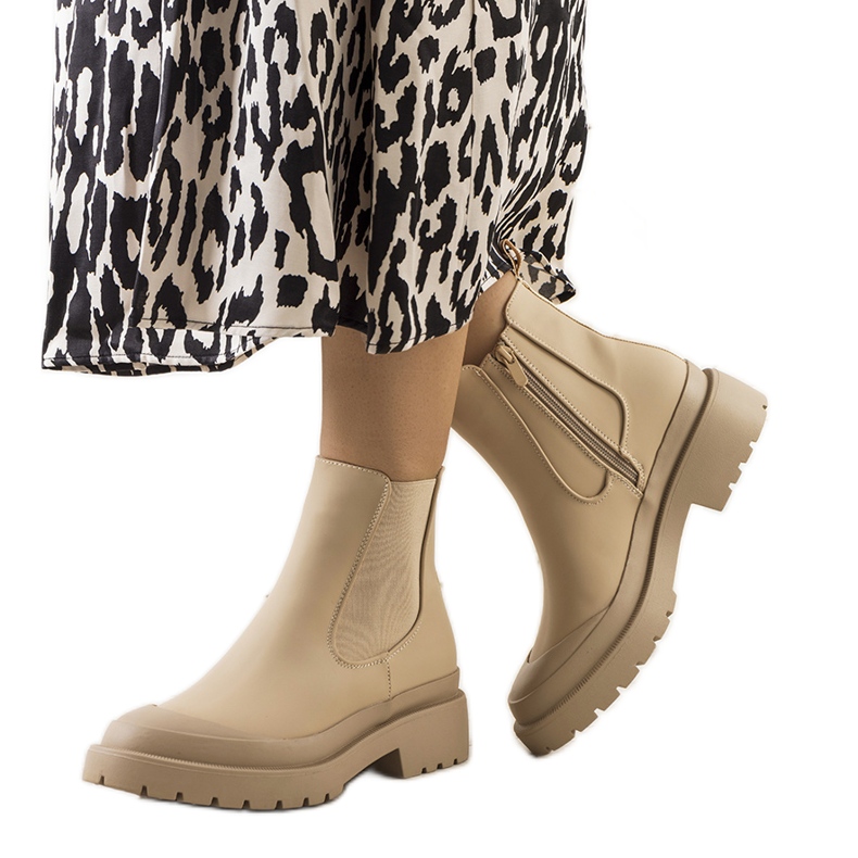 Beige Damenstiefel Detis